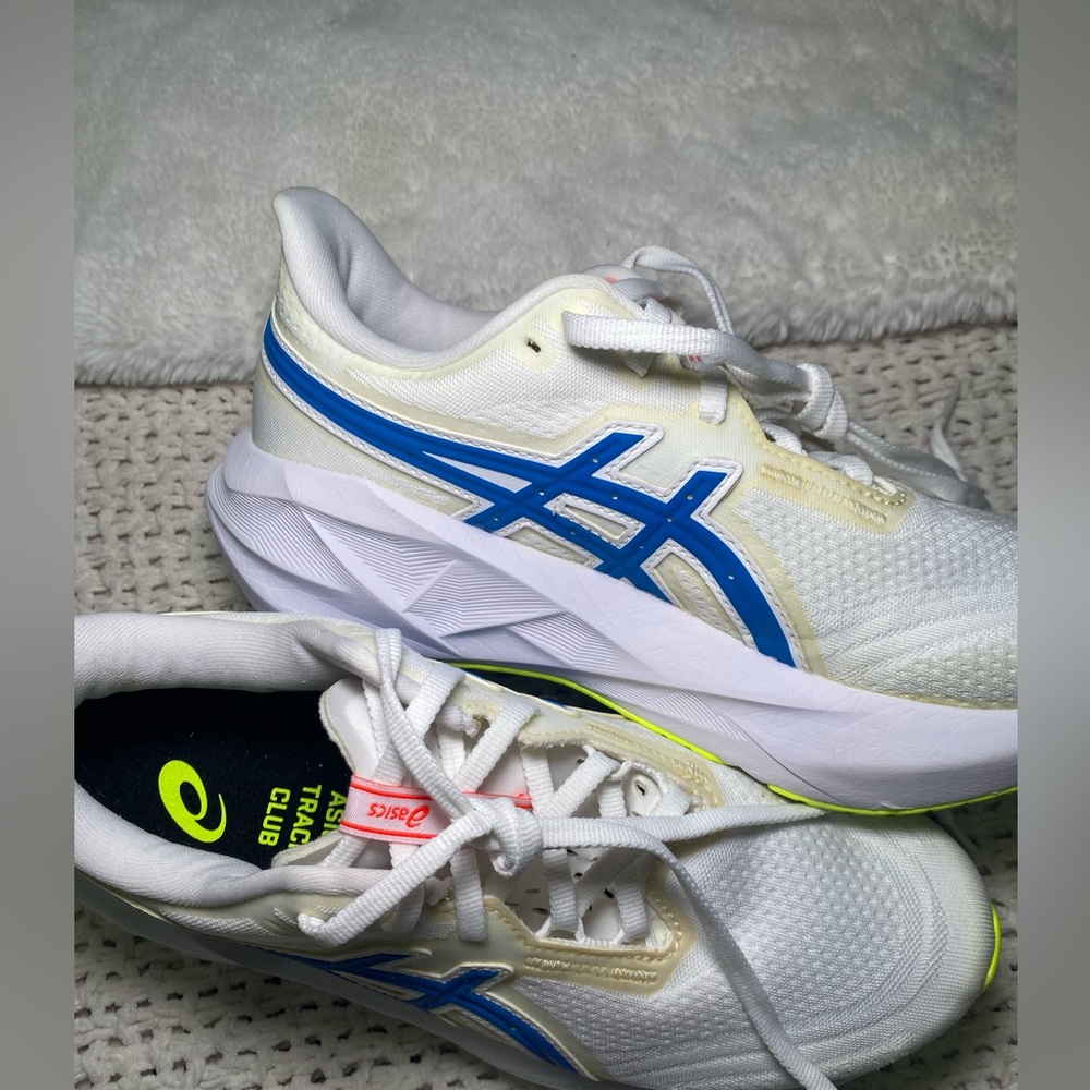 Asics Women's White and Blue Sneakers - Picture 5 of 10